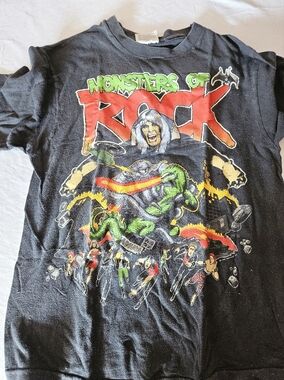Monsters of Rock Graphic Band Tee - Black with Red & Green Print